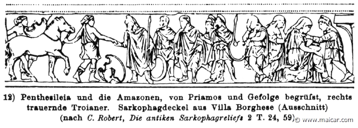 RIII.2-2963b.jpg - RIII.2-2963b: Penthesilia greeting Priam. Wilhelm Heinrich Roscher (Göttingen, 1845- Dresden, 1923), Ausfürliches Lexikon der griechisches und römisches Mythologie, 1884.