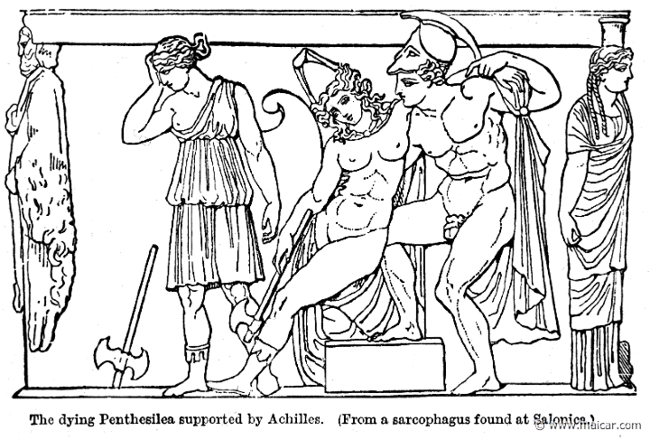 smi038.jpg - smi038: Death of the Amazon Penthesilia. Sir William Smith, A Smaller Classical Dictionary of Biography, Mythology, and Geography (1898).