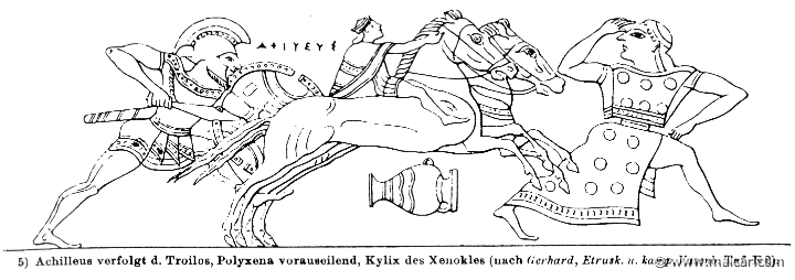 RIII.2-2730.jpg - RIII.2-2730: Achilles pursuing Troilus and Polyxena. Wilhelm Heinrich Roscher (Göttingen, 1845- Dresden, 1923), Ausfürliches Lexikon der griechisches und römisches Mythologie, 1884.