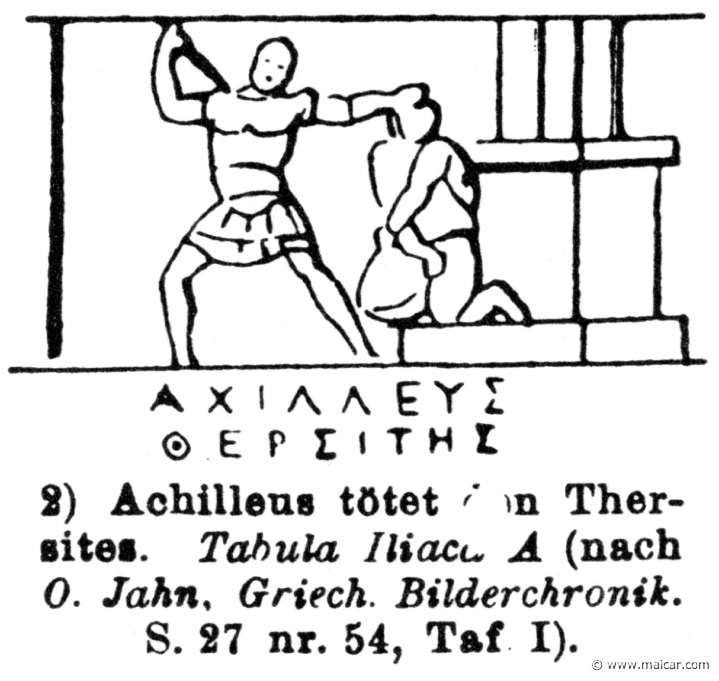 RV-0675.jpg - RV-0675: Achilles killing Thersites. Wilhelm Heinrich Roscher (Göttingen, 1845- Dresden, 1923), Ausfürliches Lexikon der griechisches und römisches Mythologie, 1884.