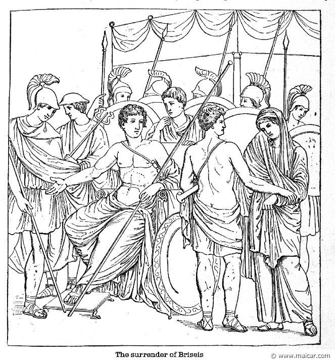 gay291.jpg - gay291: Patroclus separates Briseis from Achilles. Pompeii, casa del Poeta Tragico (VI 8,3), atrio (3). Charles Mills Gayley, The Classic Myths in English Literature (1893).