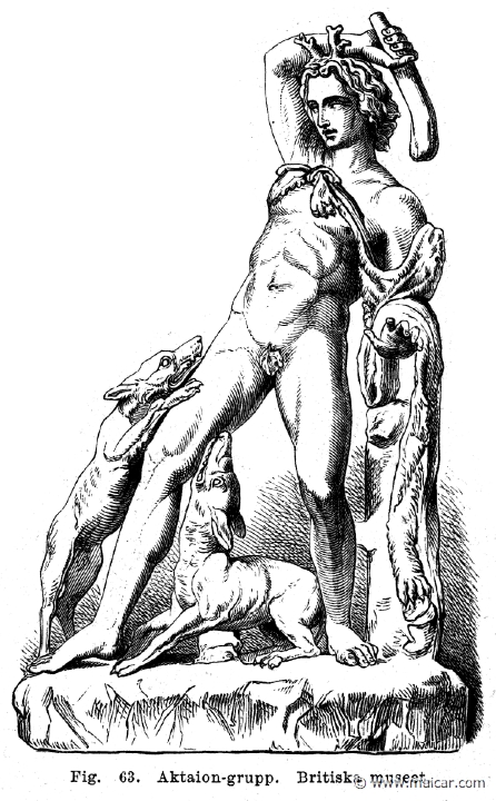 see160.jpg - see160: Actaeon attacked by his dogs. British Museum. Otto Seemann, Grekernas och romarnes mytologi (1881).