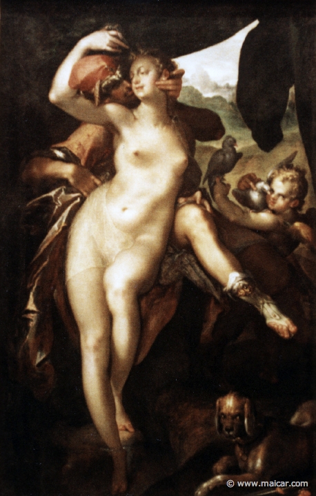 0513.jpg - 0513: Bartholomäus Spranger 1546-1611: Venus and Adonis, 1595-1597. Künsthistorische Museum, Wien.