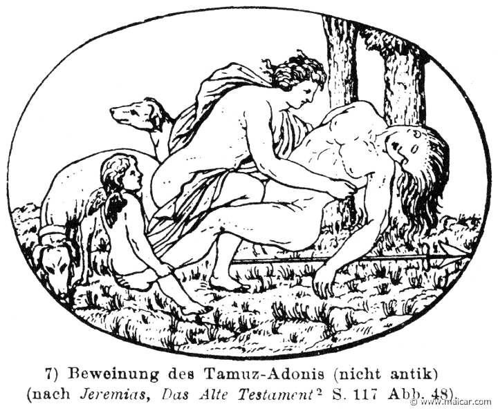 RV-0066c.jpg - RV-0066c: Aphrodite mourning Adonis. Wilhelm Heinrich Roscher (Göttingen, 1845- Dresden, 1923), Ausfürliches Lexikon der griechisches und römisches Mythologie, 1884.