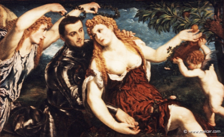 0606.jpg - 0606: Paris Bordone 1500-71: Allegorie mit Mars, Venus, Victoria und Cupido, c.1560. Künsthistorische Museum, Wien.
