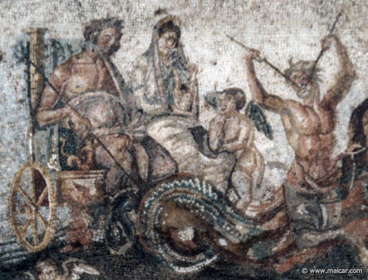 7328.jpg - 7327: Poseidone e Anfitrite sul carro nuziale. Pompei, Casa di Toscana (IX 2,27), triclinio. National Archaeological Museum, Naples.