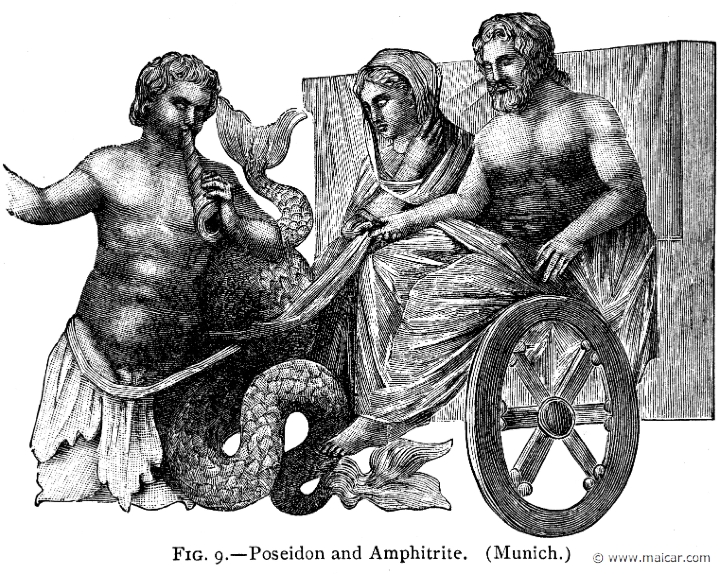 mur009.jpg - mur009: Poseidon and Amphitrite. Alexander S. Murray, Manual of Mythology (1898).