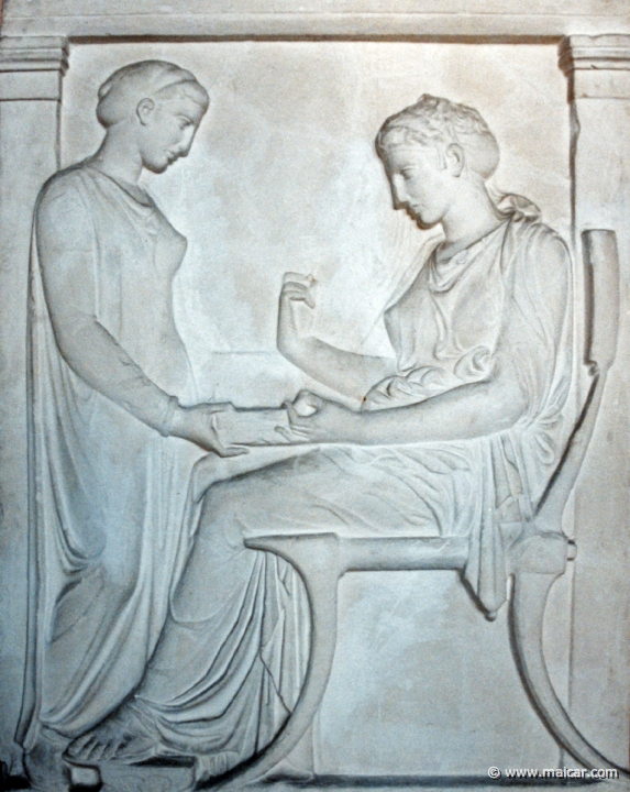 5215.jpg - 5215: Stele of Hegeso, from Kerameikos c. 400 BC. Original National Museum, Athens. Antikmuseet, Lund.