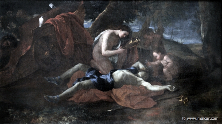 4537.jpg - 4537: Nicolas Poussin 1591-1665: Vénus pleurant Adonis. Musée des beaux arts, Caen.