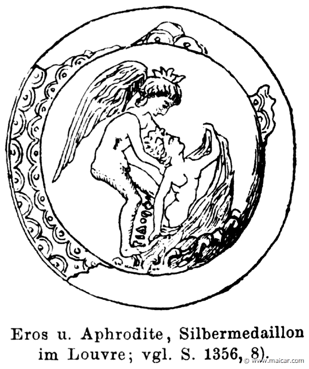 RI.1-1356.jpg - RI.1-1356: Aphrodite and Eros. Silver medallion.Wilhelm Heinrich Roscher (Göttingen, 1845- Dresden, 1923), Ausfürliches Lexikon der griechisches und römisches Mythologie, 1884.