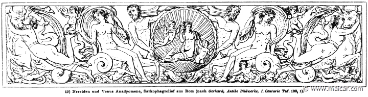 RIII.1-0238.jpg - RIII.1-0238: Nereids and rising Aphrodite (Anadyomene). Wilhelm Heinrich Roscher (Göttingen, 1845- Dresden, 1923), Ausfürliches Lexikon der griechisches und römisches Mythologie, 1884.