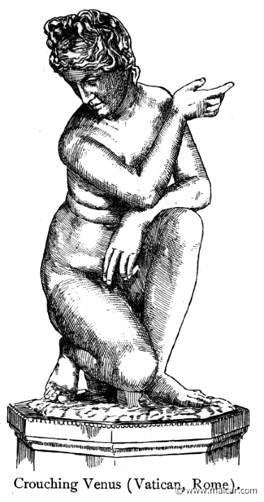 bul067.jpg - bul067: Crouching Venus. Roman, 2nd century AD. Thomas Bulfinch, The Age of Fable or Beauties of Mythology (1898).