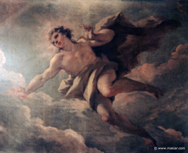 3838.jpg - 3838: Giovanni Antonio Pellegrini (ca. 1718): Apollo (in the ceiling). Mauritshuis, Den Haag.