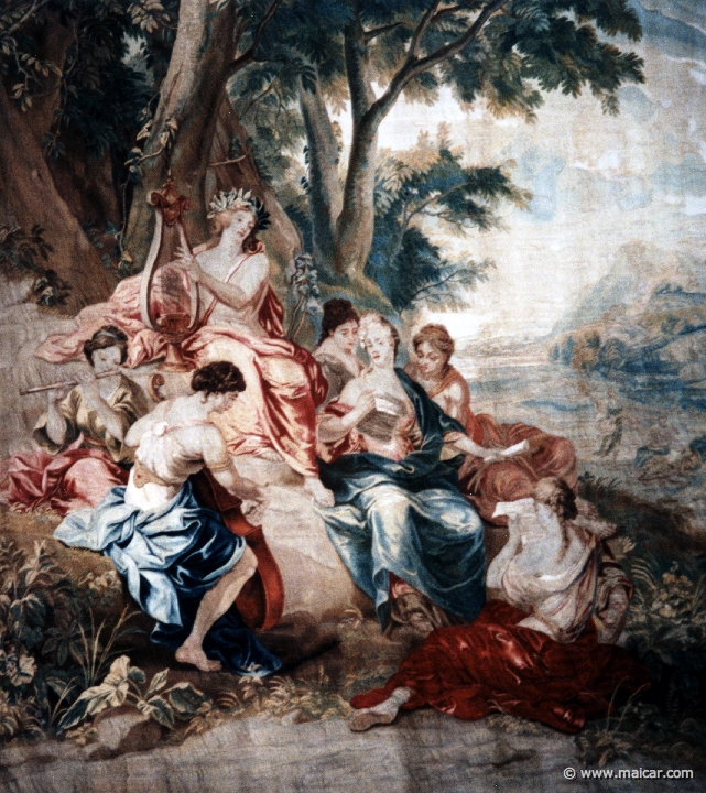 4007.jpg - 4007: Tapestry. Jan van Orly 1665-1735, Augustin Coppens 1668-1740: The glorification of Apollo. Museum voor schone kunsten, Gent.