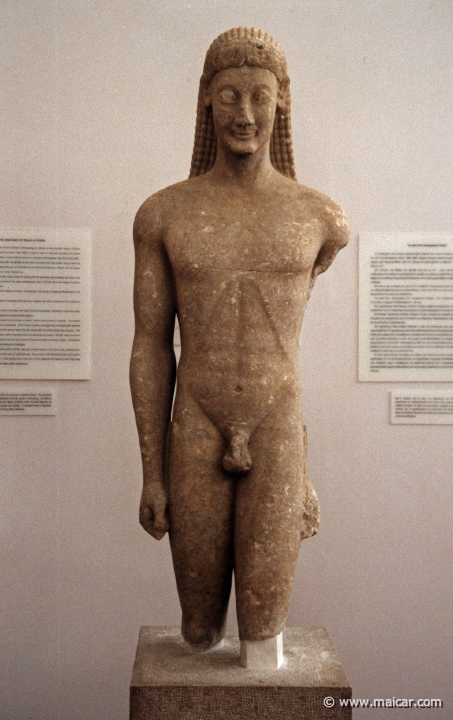 6103.jpg - 6103: Kouros from the sanctuary of Apollo at Ptoon, 6C BC. Archaeological Museum, Thebes.