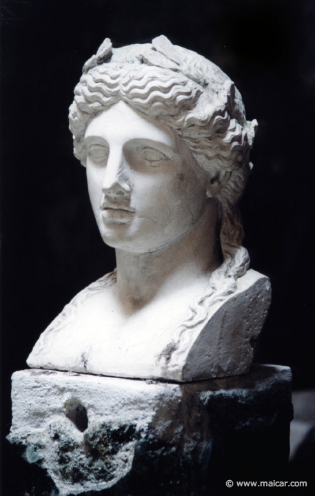 7601.jpg - 7601: Bust of Apollo (plaster copy). Baths at Herculaneum. Herculaneum.