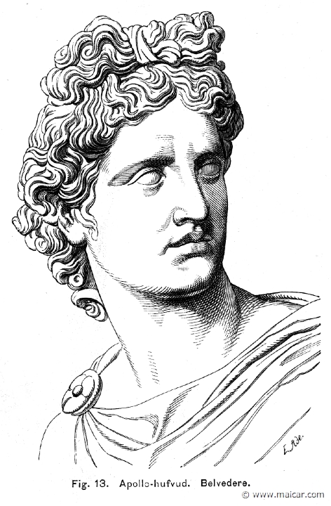see033.jpg - see033: Head of Apollo. BelvedereOtto Seemann, Grekernas och romarnes mytologi (1881).