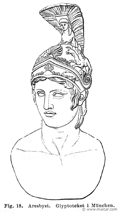 see041.jpg - see041: Bust of Ares. Glyptotek, München.Otto Seemann, Grekernas och romarnes mytologi (1881).
