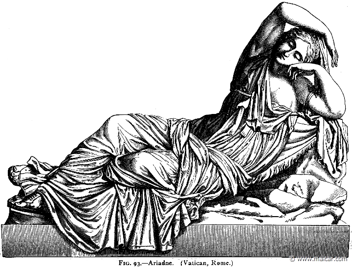 mur093.jpg - mur093: Ariadne. Roman copy of Greek original from the 2nd century BC. Alexander S. Murray, Manual of Mythology (1898).