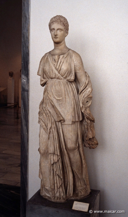 6219.jpg - 6219: Statue of Artemis from Delos. A free adaptation of an original of the beginning of the 4C BC, end of 2C BC. National Archaeological Museum, Athens.