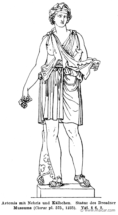 RI.1-0567.jpg - RI.1-0567: Artemis with a little calf.Wilhelm Heinrich Roscher (Göttingen, 1845- Dresden, 1923), Ausfürliches Lexikon der griechisches und römisches Mythologie, 1884.