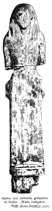 RI.1-0598.jpg - RI.1-0598: Statuette of Artemis found in Delos.Wilhelm Heinrich Roscher (Göttingen, 1845- Dresden, 1923), Ausfürliches Lexikon der griechisches und römisches Mythologie, 1884.