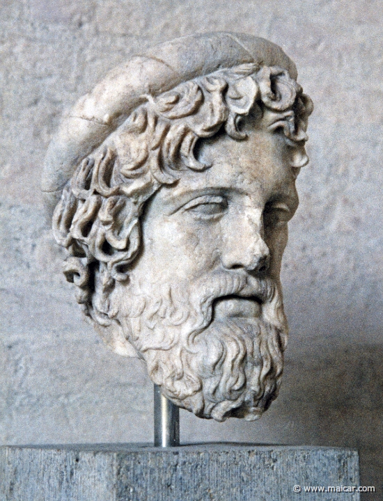 0232.jpg - 0232: Kopf des Asklepios. Kopie nach einer Statue (420-410 v. Chr.). Glyptothek, München.