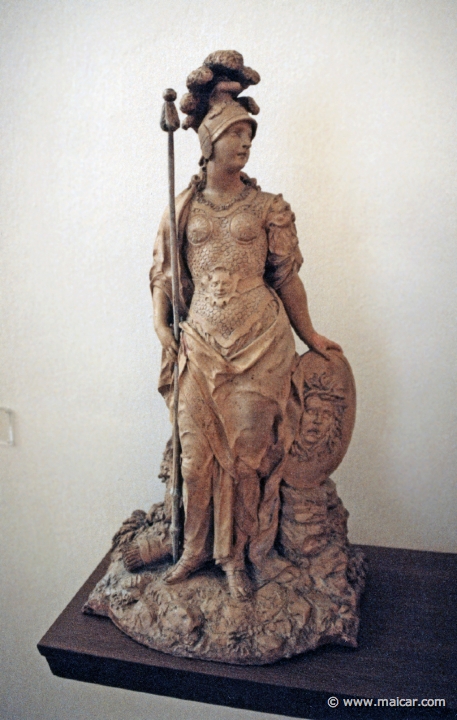 1023.jpg - 1023: Fidelis Sporer 1733-1811: Athena, Terrakotta. Städtische Galerie-Liebighaus, Museum alter Plastik, Frankfurt.