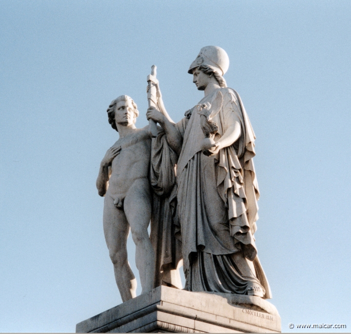 2215.jpg - 2215: Heinrich Möller, 1846-50: Athena arming a warrior. Schloßbrücke, Berlin.