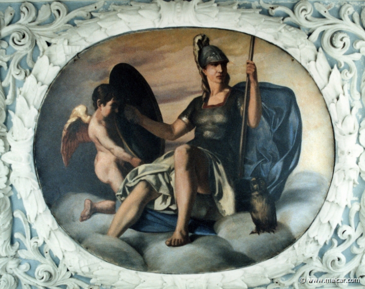 4801.jpg - 4801: Athena and Eros. Painting in the ceiling. Frederiksborgmuseet (Det Nationalhistoriske Museum på Frederiksborg Slot), Copenhagen.