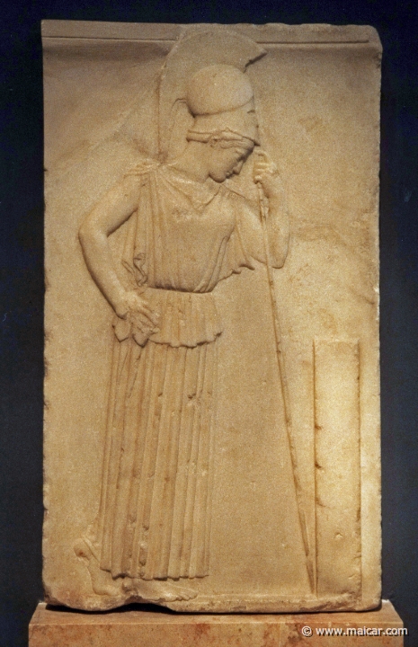 6417.jpg - 6417: The Contemplative Athena relief. Around 460 BC. Acropolis Museum, Athens.