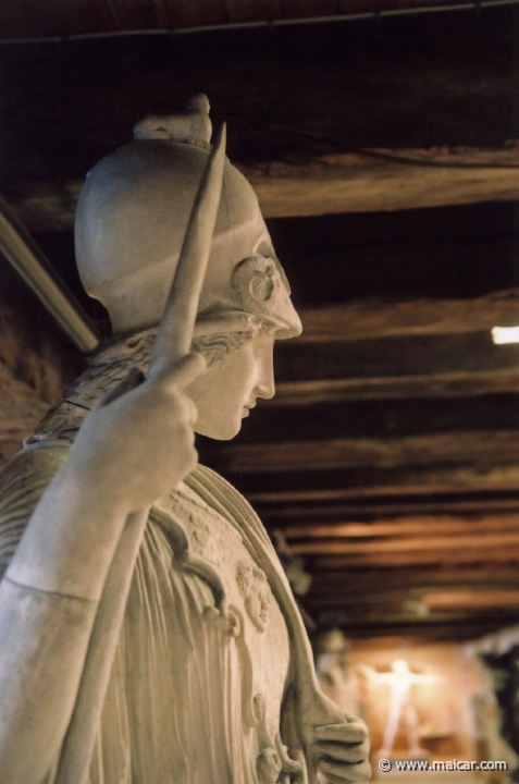 8718.jpg - 8718: Athena ‘Pallas Giustiniani’ fundet før 1631. Graesk beg. af 4 årh f.Kr. (Rom kopi) Vatikanet, Braccio Nuovo. Den Kongelige Afstøbningssamling, Copenhagen.