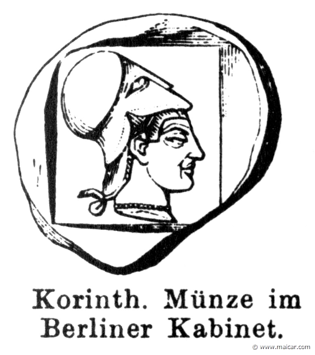 RI.1-0697.jpg - RI.1-0697: Athena. Coin from Corinth.Wilhelm Heinrich Roscher (Göttingen, 1845- Dresden, 1923), Ausfürliches Lexikon der griechisches und römisches Mythologie, 1884.