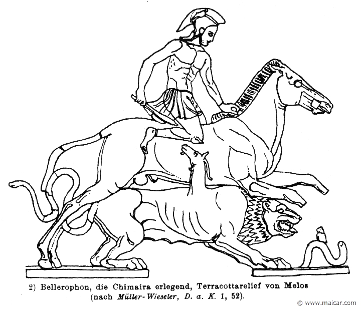 RIII.2-1738.jpg - RIII.2-1738: Bellerophon, Pegasus, and the Chimera. Wilhelm Heinrich Roscher (Göttingen, 1845- Dresden, 1923), Ausfürliches Lexikon der griechisches und römisches Mythologie, 1884.