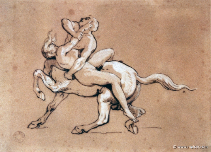 4437.jpg - 4437: Théodore Géricault 1791-1824: Centaure enlevant une femme Lapithe. Musée des beaux arts, Rouen.