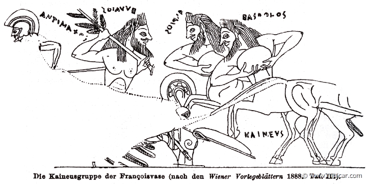 RII.1-0895.jpg - RII.1-0895: Caeneus, buried alive by the Centaurs. Wilhelm Heinrich Roscher (Göttingen, 1845- Dresden, 1923), Ausfürliches Lexikon der griechisches und römisches Mythologie, 1884.