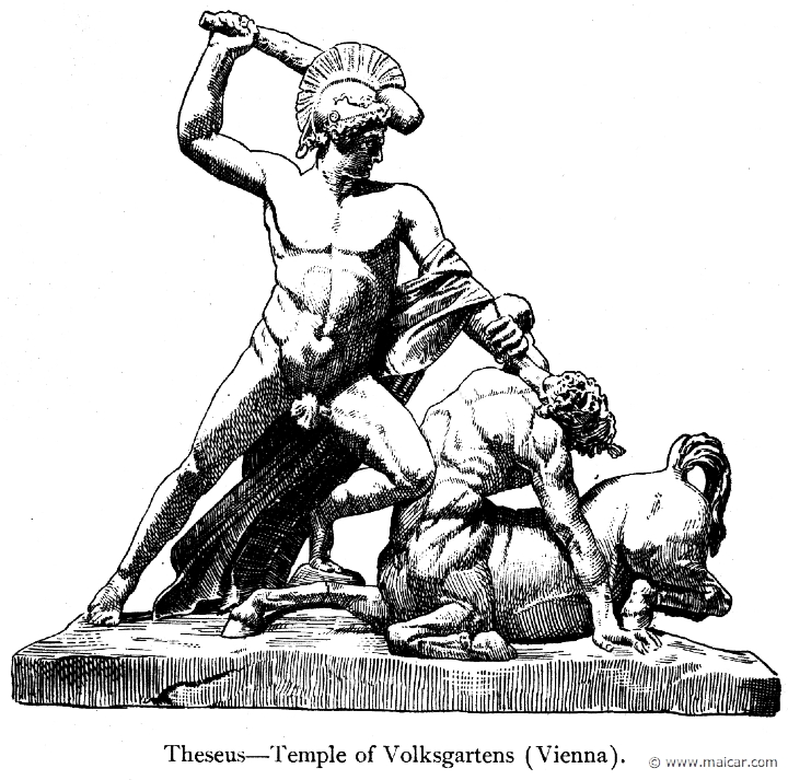 bul191.jpg - bul191: Theseus defeating a Centaur. Antonio Canova, 1757-1822. Vienna. Thomas Bulfinch, The Age of Fable or Beauties of Mythology (1898).