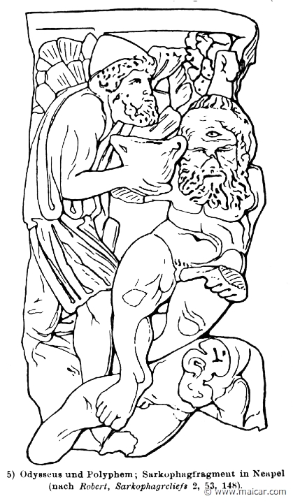 RIII.2-2704.jpg - RIII.2-2704: Polyphemus and Odysseus. Wilhelm Heinrich Roscher (Göttingen, 1845- Dresden, 1923), Ausfürliches Lexikon der griechisches und römisches Mythologie, 1884.