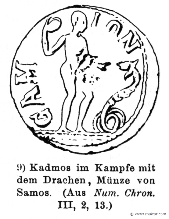 RII.1-0872.jpg - RII.1-0872: Cadmus fighting the dragon. Wilhelm Heinrich Roscher (Göttingen, 1845- Dresden, 1923), Ausfürliches Lexikon der griechisches und römisches Mythologie, 1884.