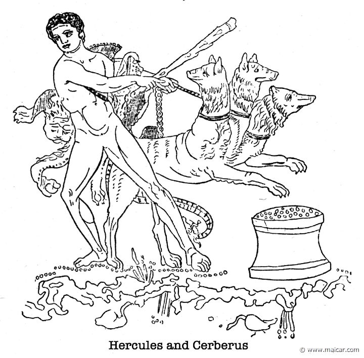 gay238.jpg - gay238: Heracles and Cerberus. Charles Mills Gayley, The Classic Myths in English Literature (1893).
