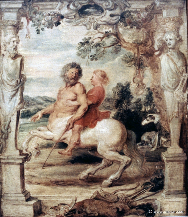 3918.jpg - 3918: Peter Paul Rubens 1577-1640: Chiron ondericht Achilles. Museum Boijmans van Beuningen, Rotterdam.