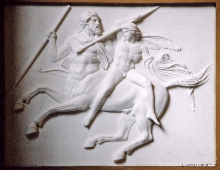 9120.jpg - 9120: Bertel Thorvaldsen 1770-1844: The Centaur Chiron Teaching Achilles to Throw a Spear, c. 1810. The Thorvaldsen Museum, Copenhagen.