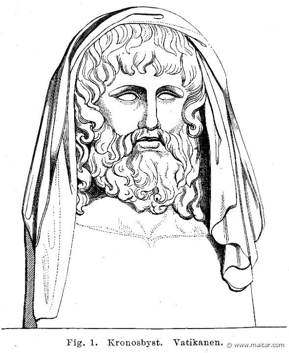 see009.jpg - see099: Bust of Cronos. Vatican. Otto Seemann, Grekernas och romarnes mytologi (1881).