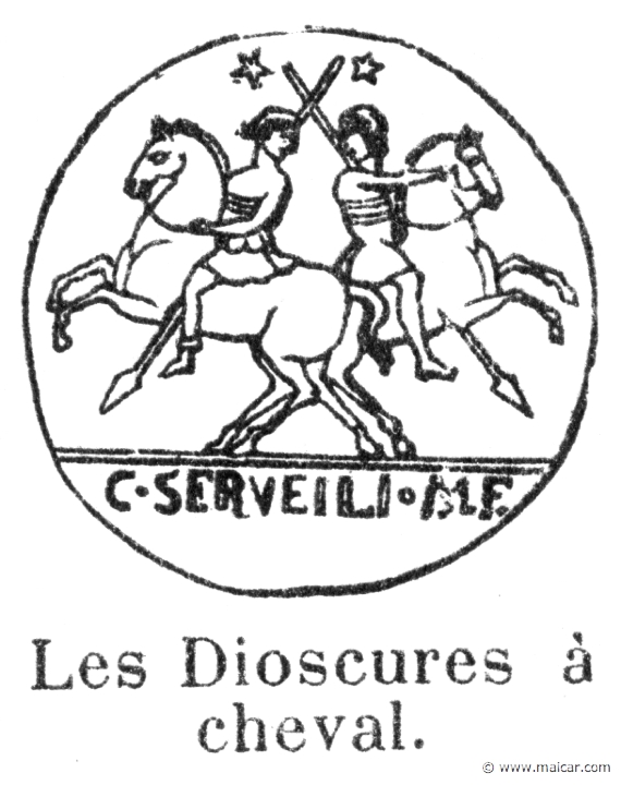 comm353.jpg - comm353: Les Dioscures à cheval. Info n/a. P. Commelin, Mythologie Grecque et Romaine, Éditions Garnier Frères, Paris.