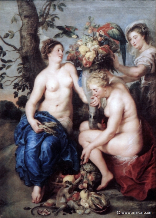 9827.jpg - 9827: Peter Paul Rubens 1577-1640 / Frans Snyders 1579-1657: Ceres y dos ninfas. Museo Nacional del Prado, Madrid.