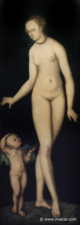 0919.jpg - 0919: Lucas Cranach der Ältere, 1472-1553: Venus mit Amor als Honigdieb (nach 1537). Germanisches Nationalmuseum, Nürnberg.