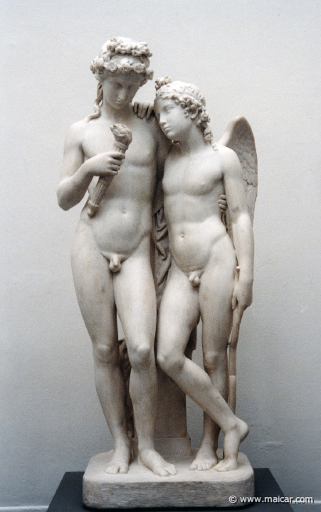 7808.jpg - 7808: George Rennie 1802-1860: Cupid kindling the torch of Hymen. Marble. Victoria and Albert Museum, London.