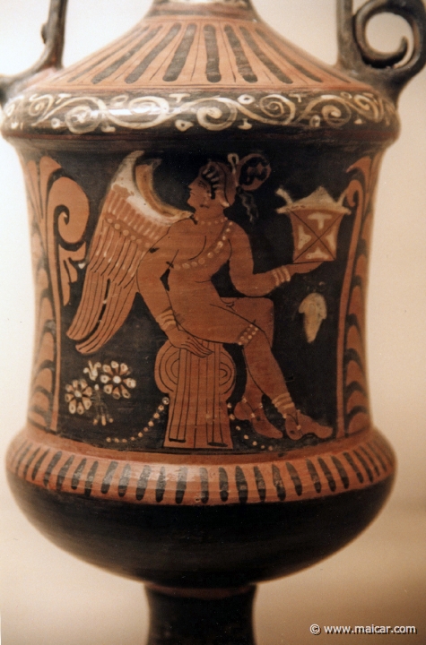 8210.jpg - 8210: Red-figured loutrophoros (funeral and marriage vase) with Eros. N. Apulia c.310-300 BC. British Museum, London.