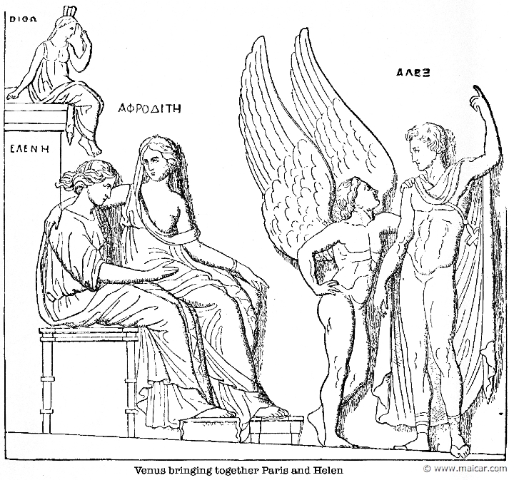 gay284.jpg - gay284: Aphrodite persuading Helen, and Eros Paris.Charles Mills Gayley, The Classic Myths in English Literature (1893).