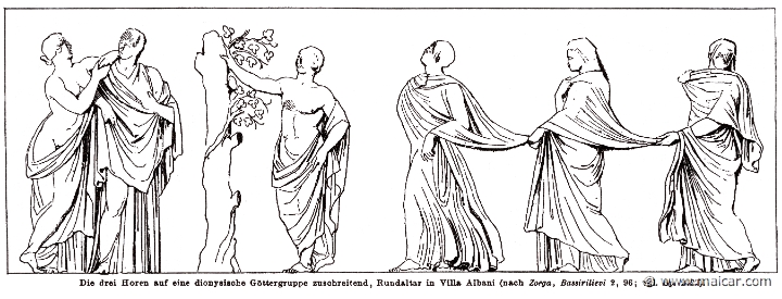 RI.2-2731.jpg - RI.2-2731: Three Horae. Wilhelm Heinrich Roscher (Göttingen, 1845- Dresden, 1923), Ausfürliches Lexikon der griechisches und römisches Mythologie, 1884.